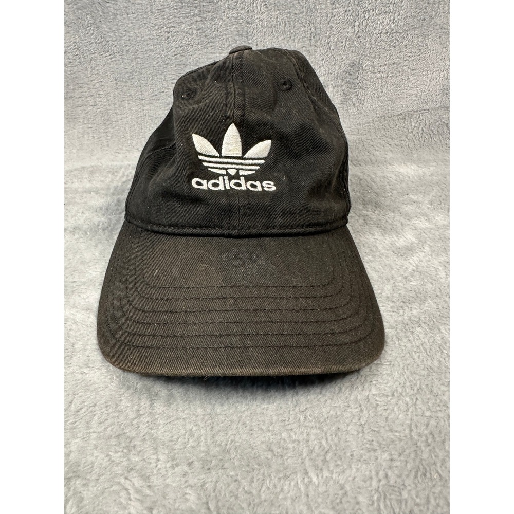 Adidas Originals Trefoil Black Strapback Dad Hat Adjustable OSFM RN 90288